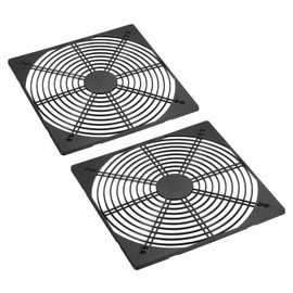 PATIKIL 203mm Fan Filter, 2 Pack ABS Plastic Ventilator Grill Protector Guard for 200X200mm Fan Protective Cover DIY, Black