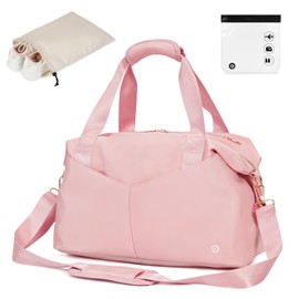 Ceneda for Ryanair Airlines 40x20x25 Cabin Bag Travel Duffel Bag Underseat Carry-on Luggage with TSA Approved Quart Size Bag & Shoes Bag, Weekender Overnight Bag for Women Men (Pink)