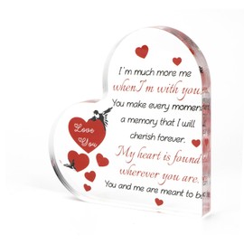 MUCOOS Love Acrylic Plaque, Exquisite Love Bird Pattern, Love You Gift, Thoughtful Gift, Gift for Girlfriend, Home Decoration, Acrylic Decoration for Wife, Birthday Gift from Husband to Wife