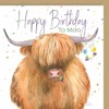 Happy Birthday to Moo Highland Cow Card