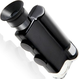 Phoenix Small LED Portable Microscope (High Magnification 200x - 240X) LED Light / Black Light / Dedicated Case Included