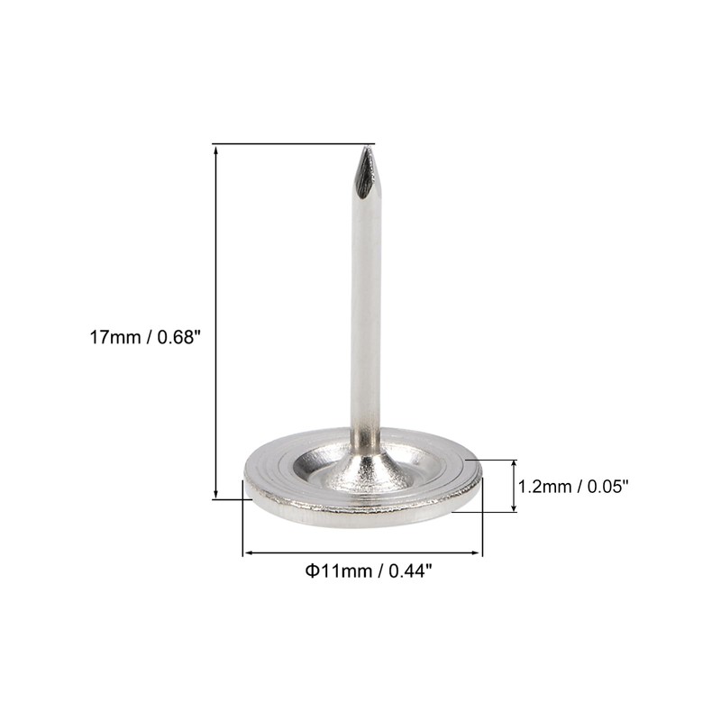 sourcing map Upholstery Nails 11 mm x 17 mm Flat