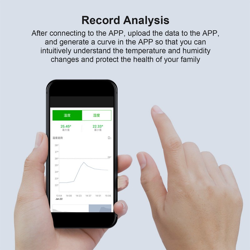 Electronic Bluetooth 5.0 Temperature Humidity Meter Monitor Mini Wireless Thermometer
