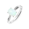 DOLIOX White Oval Opal Ring for Women 925 Sterling Silver