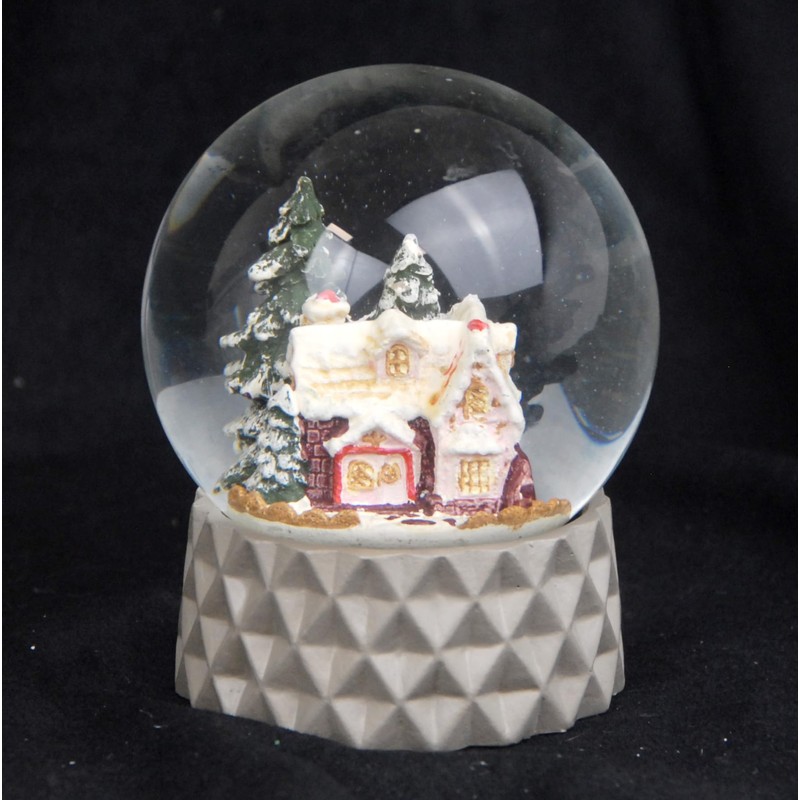 Snow globe sugar baker's house winter forest base beige sand