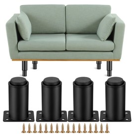 Jttxiu 4 Pcs Adjustable Furniture Legs, Metal Kitchen Sofa Cabinet Table Legs Feet, Heavy Duty Replacement Support Feet Legs for Kitchen Sofa Table Chair Desk Cupboar (8-12cm)