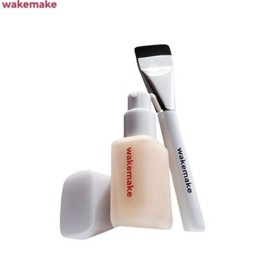 WAKEMAKE Seamless Wear Foundation SPF30,PA+++ 30ml & Brush Set 2items, Color:21P Rosy Vanilla
