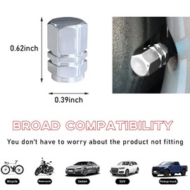 Ohleats 12 PCS Car Tire Valve Stem Caps, Leakproof Tire Air Cap with O Rubber Seal, Aluminium Wheel Valve Dust Cover for SUV Truck Motorcycle Bike, Universal Car Accessories (Silver)