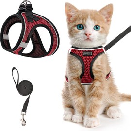 Arnés para Gatos Y Correa para Caminar A Prueba De Escape, Arnés Ajustable para Gatito, Arnés Reflectante De Malla Suave para Cachorros para