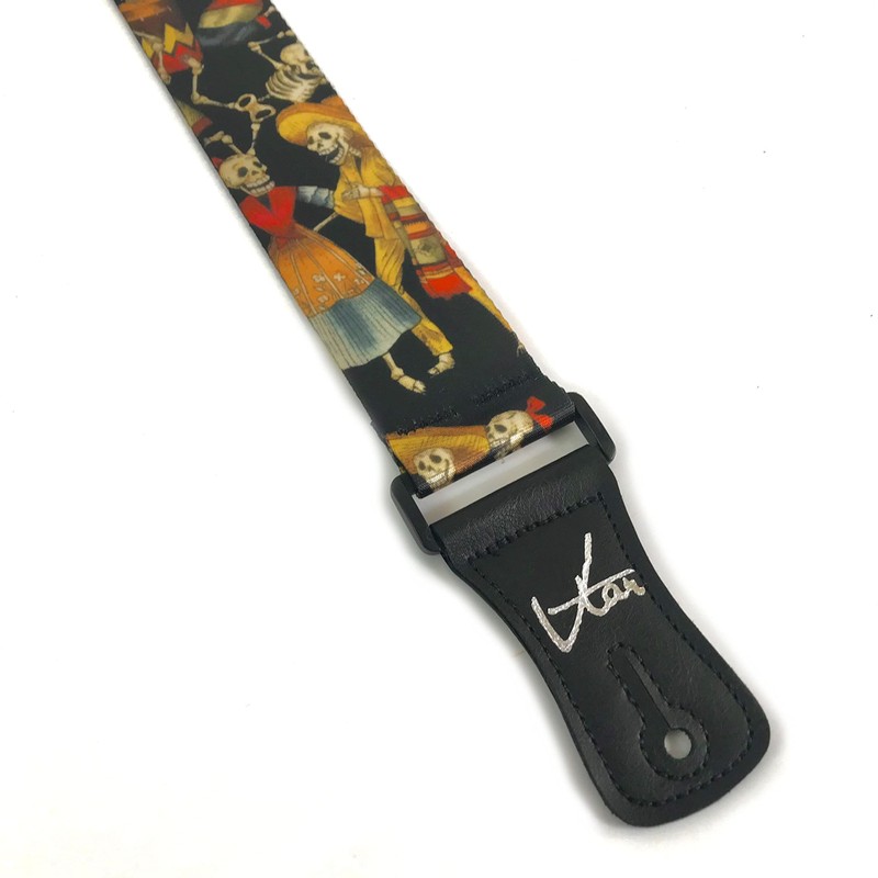 Vtar Vegan UK Made Dancing Skeletons Guitar Strap
