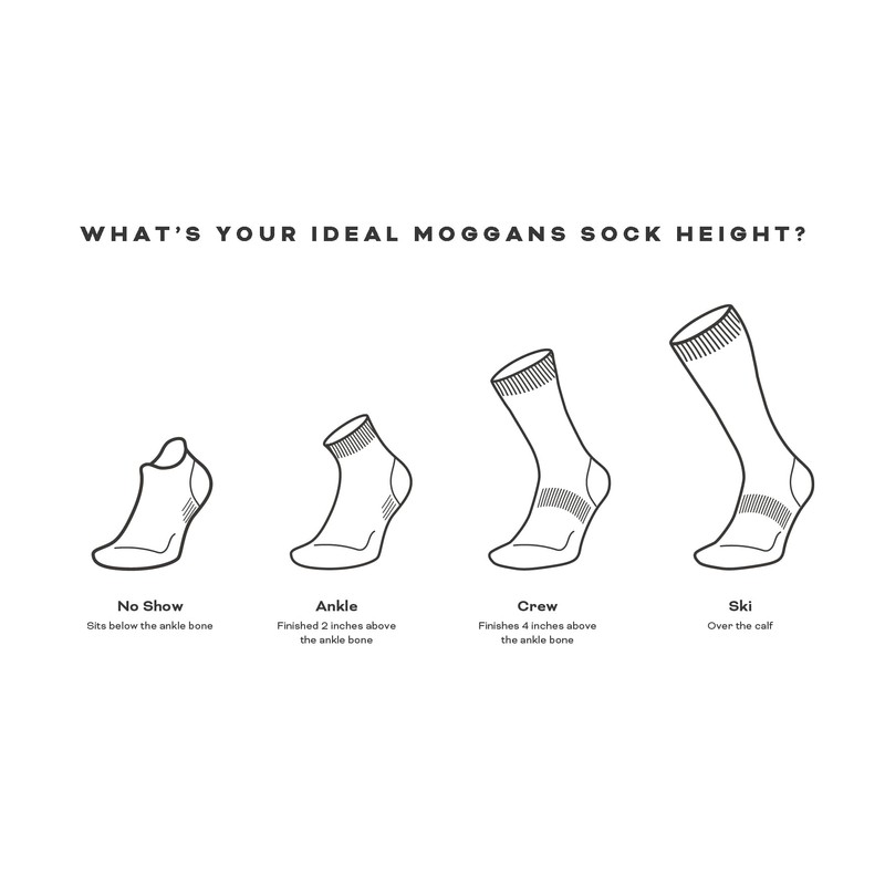 Moggans Merino Wool Crew Socks, 4-inch Above Ankle (UK, Alpha,