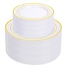 Supernal 102pcs White and Gold Plastic Plates Disaposable Heavy duty,