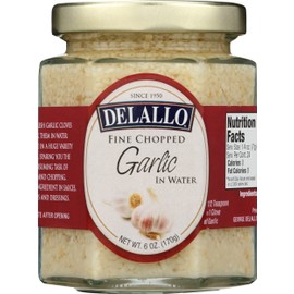 Delallo Minced Garlic in Water, 6 Oz (Pack of 1)