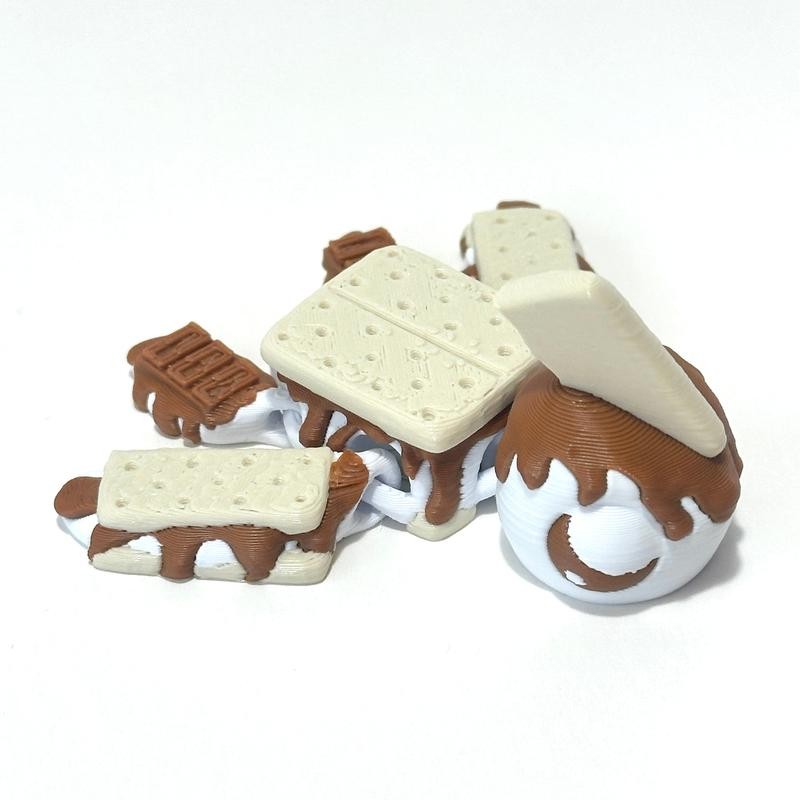 S'mores Turtle - 3D Printed Articulating Figure Decor Plastic -