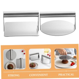 KONTONTY 2Pcs Stainless Steel Burger Press Patty Maker Tool for Easy Burger Smasher Durable Wear Resistant Design for Home Cooking for Grilling BBQ