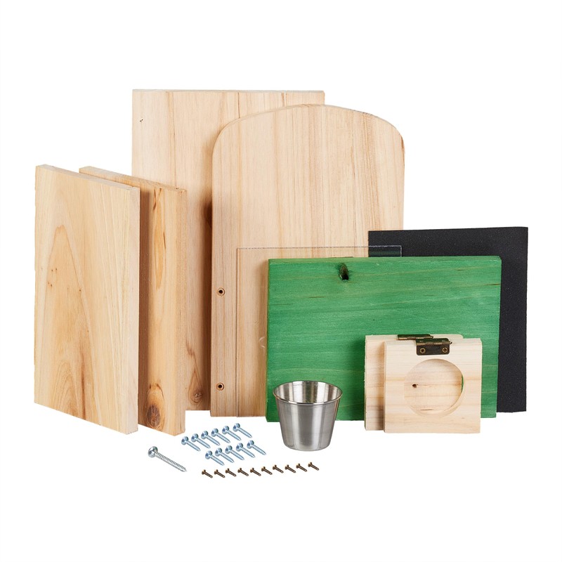 Relaxdays Squirrel Feeder Construction Kit, Wood, Squirrel Feeder with Corn