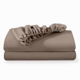 Bare Home 2-Pack Fitted Bottom Sheets Queen - Premium 1800 Ultra-Soft Wrinkle Resistant Microfiber - Deep Pocket (Queen, Taupe)