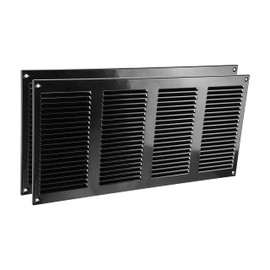 Vent Systems 16" x 8" Inch (Overall Dimensions) Pack of 2 - Black - Air Vent Cover Metal Air Return Grill with Built-in Pest Guard Screen HVAC Vent Duct Cover for Home Improvement