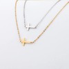Yimofy Dainty Cross Necklace for Women 18K Gold Plated Horizontal