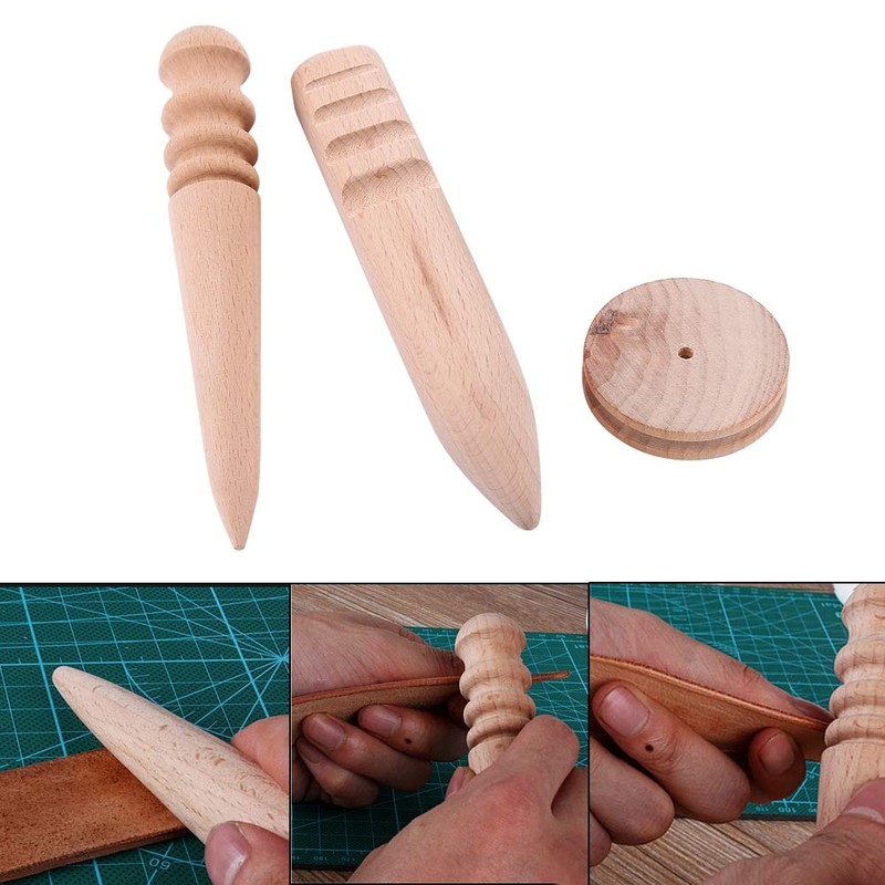 3-in-1 Leather Edge Polisher, Leather Wooden Edge Slicker for Leather