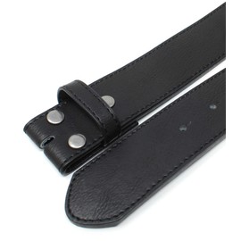 BC Belts Leather Belt Strap with Vintage Distressed Texture 1.5" Wide with Snaps, Black, X-Small (26-28)