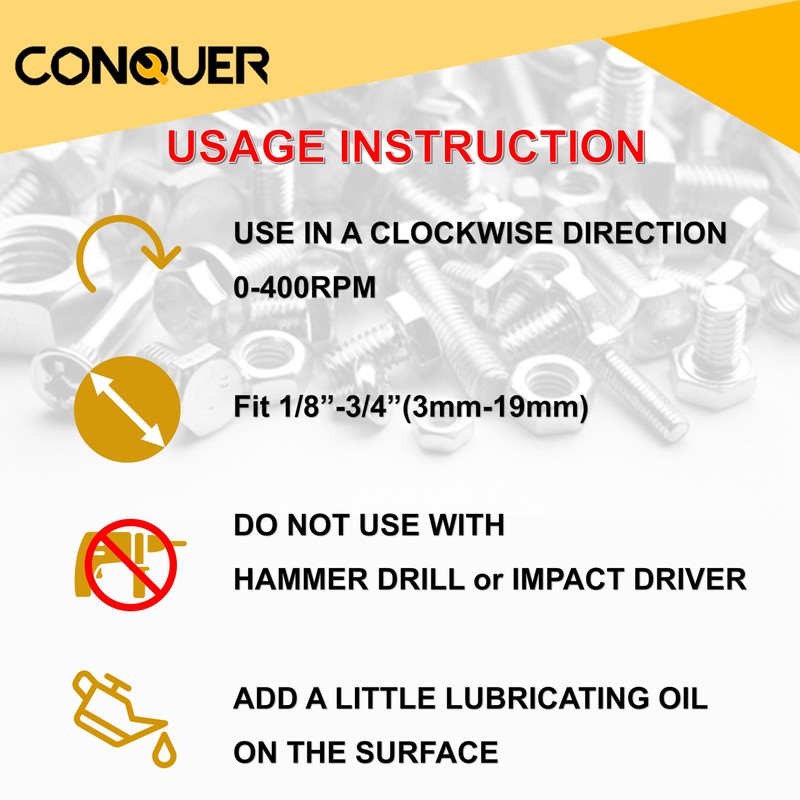 CONQUER TOOLS Deburring External Chamfer Tool, PREMIUM TUNGSTEN Blade, Deburring