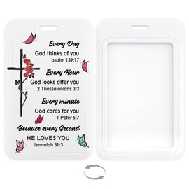 ZuEiiDop Christian Faith Bible Verse ID Holder Religious Badge Holder Christian Gifts for Women Prayer Teachers Students Office Workers Office Supplies Gifts for Coworker Friend Boss Work Accessories
