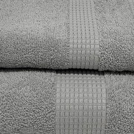 The Colors Luxury Handtuch-Set, 1 Gesichtshandtuch und 1 Gast - JENNY SESAL - Handtücher in Uni - 100% Baumwolle - Hochwertiger Frottee aus Portugal Gewicht 450 g/m² (Perlgrau)