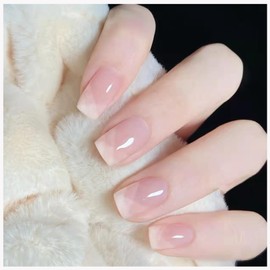 MISS MUMU Nail Tips, 24 Pieces, Nail Tips, Short, Spring, Summer, Simple, Cute, Stylish, Popular, Nail Seal, Bride Nail, Glossy, False Nails, Coming of Age Ceremonies, Weddings, School Entrance