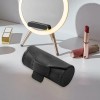Mini Bolso De Cuero Para Lápiz Labial, Compacto, Negro
