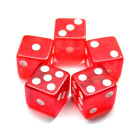 19mm Casino Craps Dice - Set of 5 Crystal Red