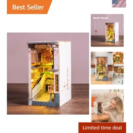 3D Wooden DIY Miniature Book Nook with LED - Perfect Holiday Gift Idea