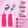 Ehucon Adaptive Weighted Silver Tableware Angle Spoon and Fork Set