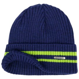 Stetson Striped Cuff Beanie Knitted Hat Winter Hat Cuff Hat Men – Made in Italy with Envelope Autumn Winter, blue