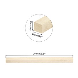 sourcing map Square Wooden Sticks, 10"x0.8"x0.8" Dowel Rod Unfinished Hardwood Stick Craft Twigs Log Stick for DIY Crafts Pack of 10