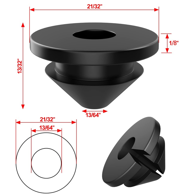BLIKA 100 Pack Cable Railing Rubber Grommets for 1/8" 5/32"