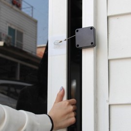 Semi-Automatic No-Drill Wire Door Closer - Black Wire Door Closer