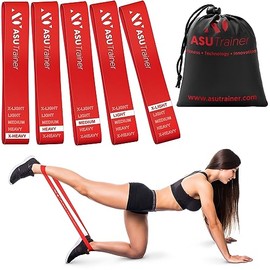 ASU - Juego de bandas de resistencia para entrenamiento, 5 bandas de ejercicio, 5 – 40 libras, equipo de entrenamiento de refuerzo, bandas de resisten