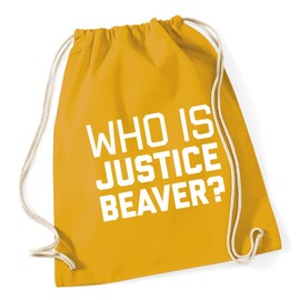 Hippowarehouse Who is justice beaver? Drawstring Cotton School Gym Bag 37cm x 46cm, 12 litres