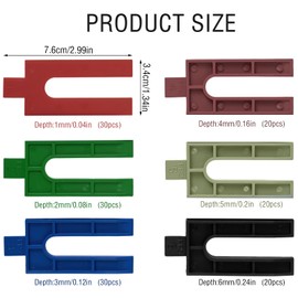 YFaith Verglasungsklötze, 150 Stück Ausgleichsplättchen, 1/2/3/4/5/6 mm Unterlegplatten, 6 Farben Glaserklötze Distanzklötze, für Tischlerarbeiten, Terrassenbau, Dielen