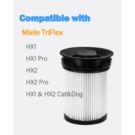 BBT BAMBOOST Filter Replacement Parts Fit for Miele TriFlex HX1, HX1 Pro, HX2, HX2 Pro, HX1 & HX2 Cat&Dog Stick Vacuum (3 Pack)