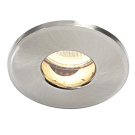 Saxby 50688 50W shieldPLUS MV IP65 Recessed Fixed Fire Rated Downlight GU10 Ceiling Spotlight - Satin Nickel