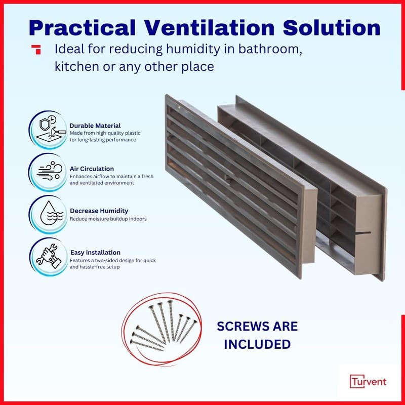 TURvent 17.7" x 3.6" Door Vents for Interior Doors -