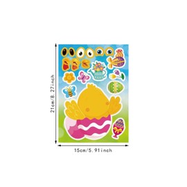 Fenteer 24 Pieces Easter Stickers for Kids Easter Make A Face Stickers Boys Girls Party Favor Decors DIY Face Stickers for Stage Show