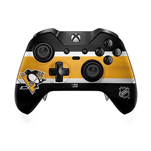 Skinit Decal Gaming Skin Compatible with Xbox One Elite Controller - Officially Licensed NHL Pittsburgh Penguins Jersey Design