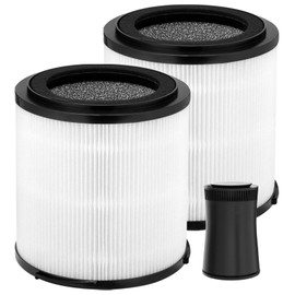 KJ150F-C02 Replacement Filter For SilverOnyx 5-Speed Air Purifier (Large Room500 sq ft), 4 IN 1, H13 True HEPA with High efficiency Activated Carbon and Pre-Filter, 2 Pack