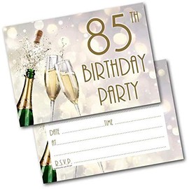 doodlecards 85th Birthday Party Invitations Age 85 Male Mens Female Womens Pack of 20 Invites and Envelopes. Printed in UK, Premium Quality & 100% Recyclable.