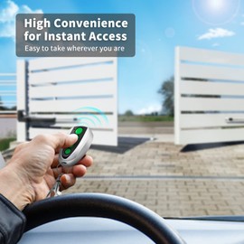 TOPENS M12 Remote Control Key Fobs for Automatic Swing Sliding Gate Opener Garage Door Opener 4-Button Wireless Transmitter 2-Pack Security Gate Controller with Keychain