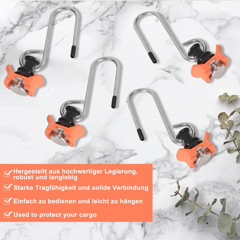 DAWRIS Pack of 4 Hooks for Airline Rail, Airline Rail