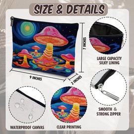 Eronm Mushroom Makeup Bag, Mushroom Gifts for Mushroom Lovers, Small Cosmetic Bag for Purse Cosmetics, Travel Essentials Gifts for Women Girls, Birthday Mother's Day Christmas Gifts-B02